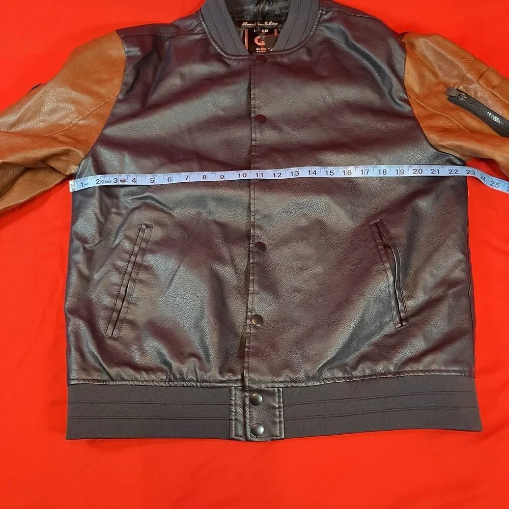 Fried Denim NYC‎ Varsity Bomber Jacket / Brown & Navy / Men's / XL  Extra Large
